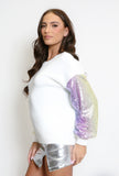Ombre Sequin Sleeve Jumper