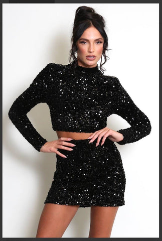 Sparkly Top & Skirt Set