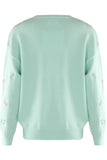 Embroidered Heart Button Cardigan