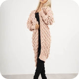 Dusty Bubble Knit Chunky Longline Cardigan