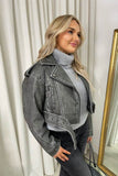 Black Cargo Distressed PU Leather Biker Jacket