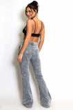Acid Wash Fitted Flare Trouser