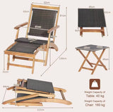 Patio Rattan Sun Lounger and Table
