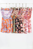 Floral Print Satin Bandeau Playsuit