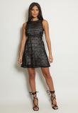Black Plunge Back Lace Dress