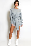 Tie Front Sweatshirt Dress