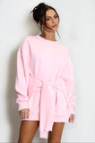 Tie Front Sweatshirt Dress