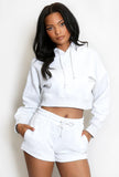 Soho London Cropped Hoodie And Shorts Set