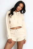 Soho London Cropped Hoodie And Shorts Set