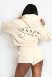 Soho London Cropped Hoodie And Shorts Set