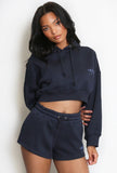 Soho London Cropped Hoodie And Shorts Set