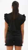 Black Frill Peplum With Short Set