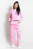 Jersey Sweatshirt and Wide Leg Cargo Set