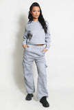 Jersey Sweatshirt and Wide Leg Cargo Set