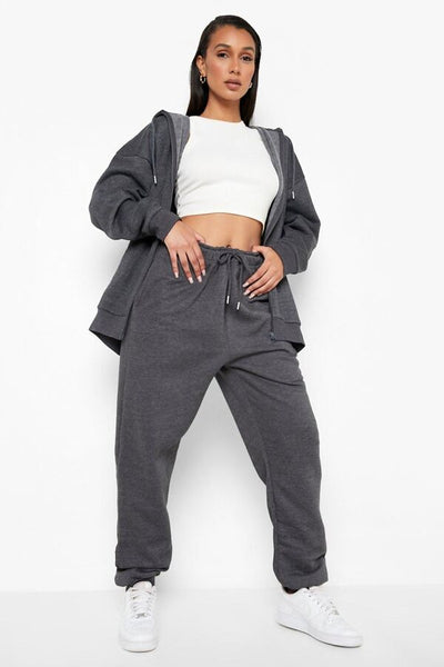 Plus Size Charcoal Oversized Tracksuit