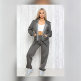 Plus Size Charcoal Oversized Tracksuit