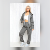 Plus Size Charcoal Oversized Tracksuit