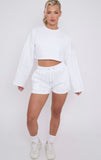 Oversized Crop Top & Shorts Fleece Co-ord