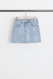 Denim Blue Studded Mini Skirt