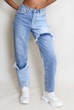 Ripped Two Tone Jeans