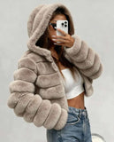 Women’s Hooded Plush Coat