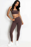 Contrast Lining Muscle Back Gym Set