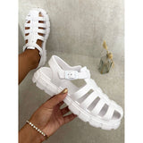 Round Toe Strappy Chunky Sandals