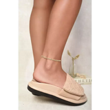 Beige Strap Platform Sandals