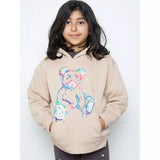 Kids Colour Drip Teddy Graphic Print Hoodie