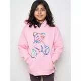 Kids Colour Drip Teddy Graphic Print Hoodie