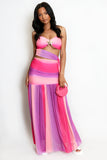 Starfish Tie Bandeau Top And Maxi Skirt Set
