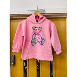 Kids Colour Drip Teddy Graphic Print Hoodie
