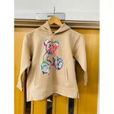 Kids Colour Drip Teddy Graphic Print Hoodie