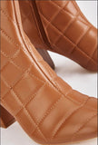 Quilted Block Heel Ankle Boots