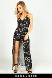 Floral Playsuit With Maxi Overlay