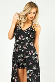 Floral Playsuit With Maxi Overlay