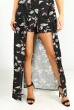 Floral Playsuit With Maxi Overlay