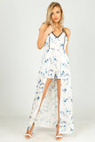Floral Playsuit With Maxi Overlay